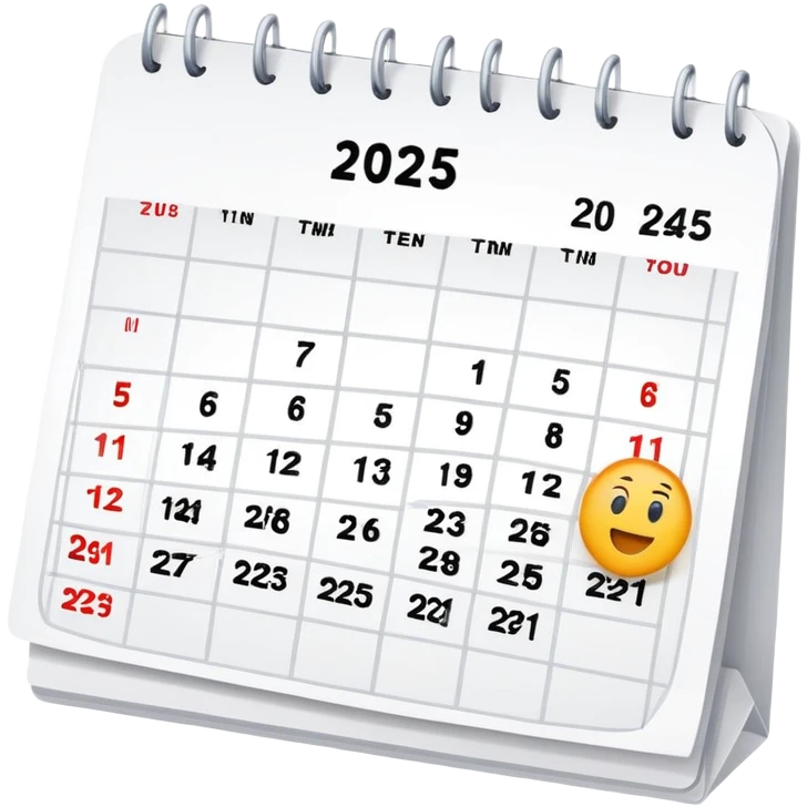 calendar with 2025 written on it emoji