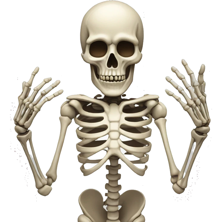 The skeleton man reached out his hands and grabbed forward emoji
