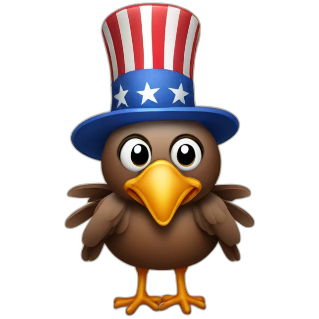 turkey wearing uncle sam hat emoji