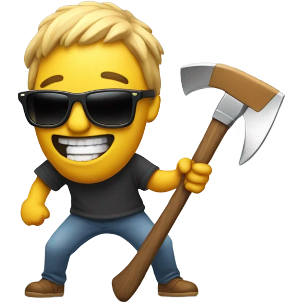 axe with sunglasses dancing  emoji