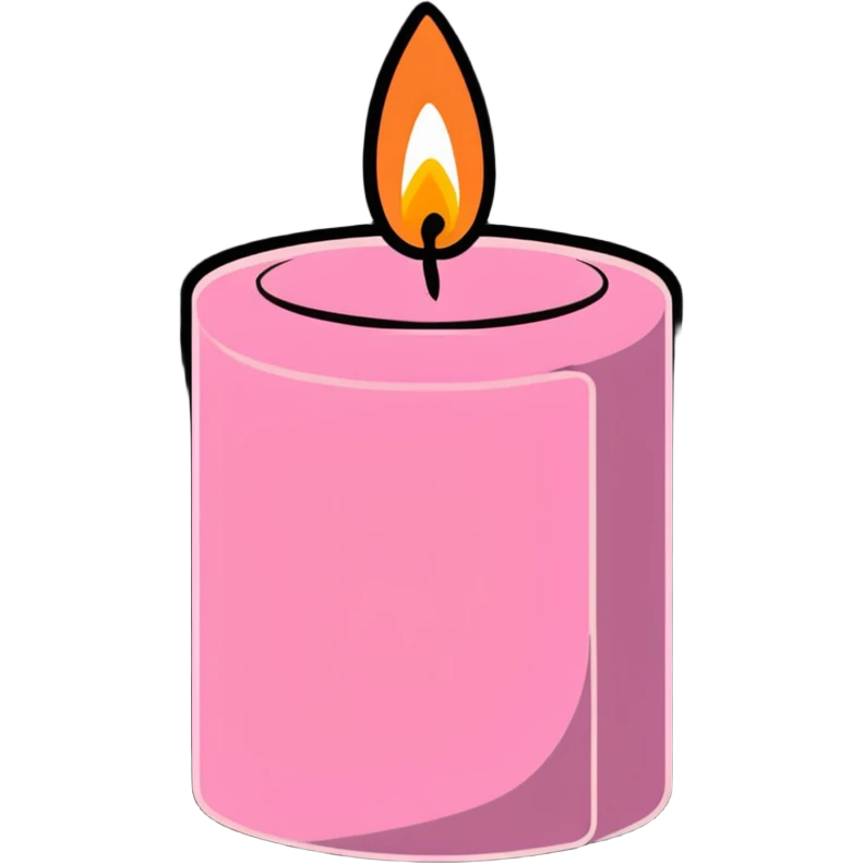 pink pastel candle minimal and cute emoji