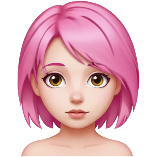 Girl with pink hair emoji
