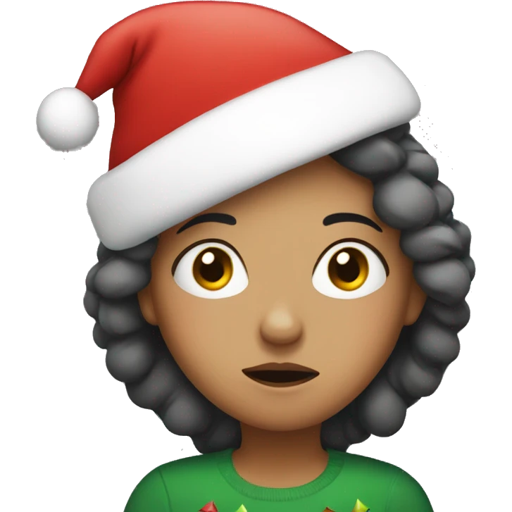 tired Christmas girl  emoji