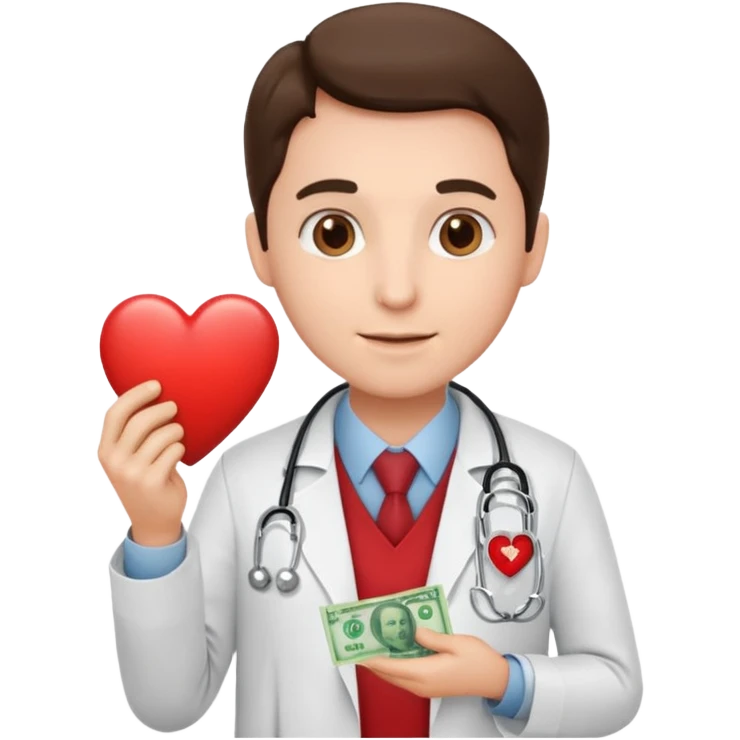 Heart doctor with money emoji