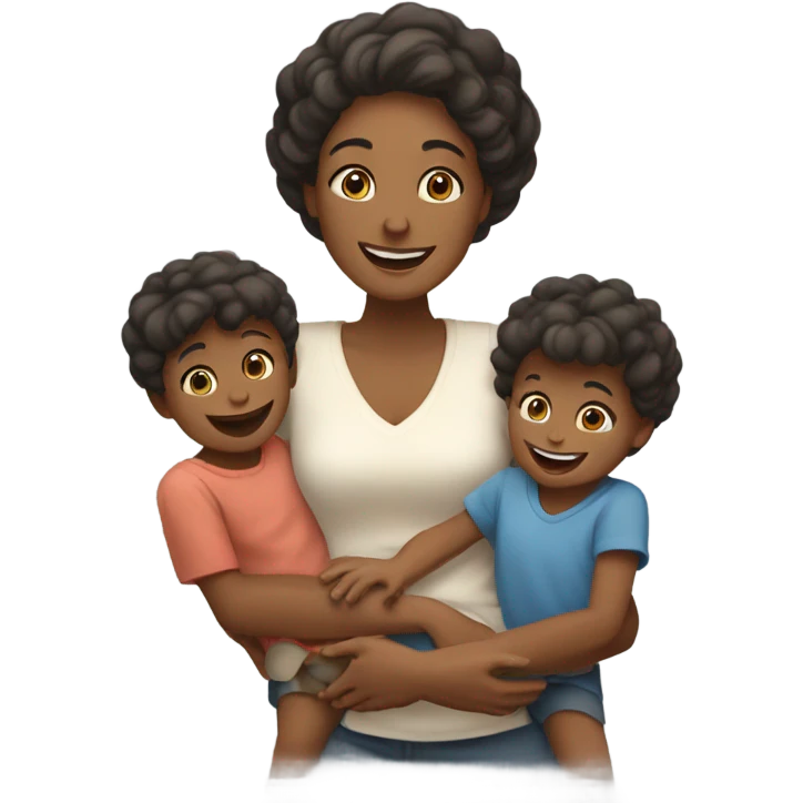 white mother with children  emoji