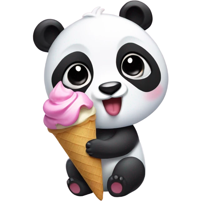 Panda eating ice cream that’s gay emoji