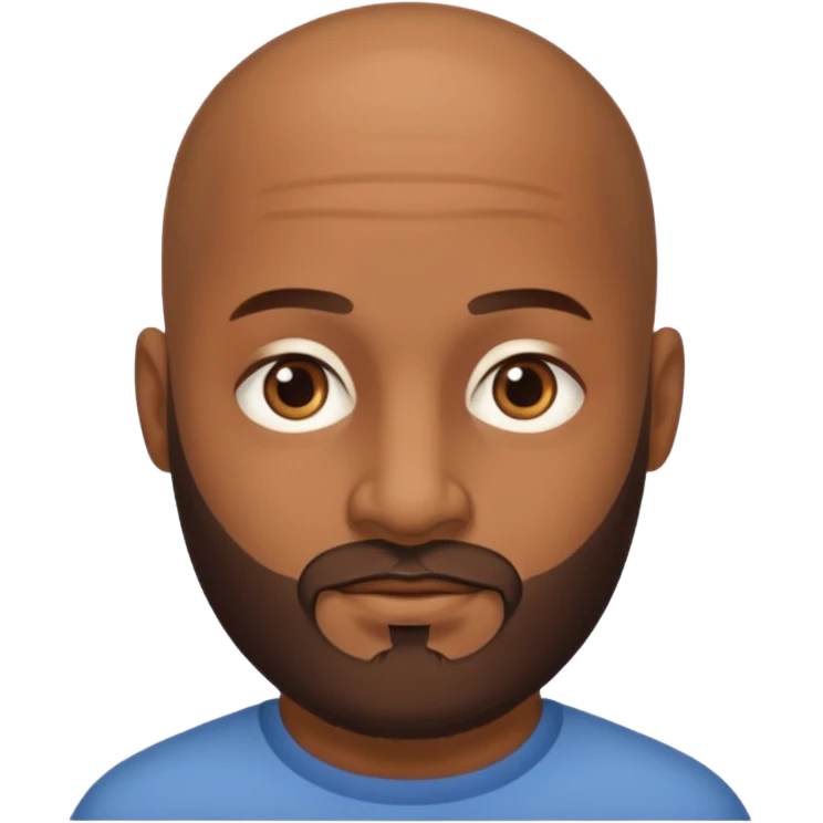 Hombre marrón pelado con barba emoji