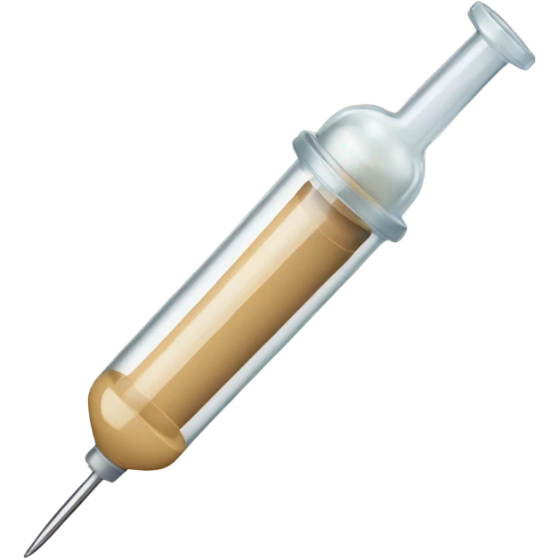 Beige syringe for injection with needle emoji