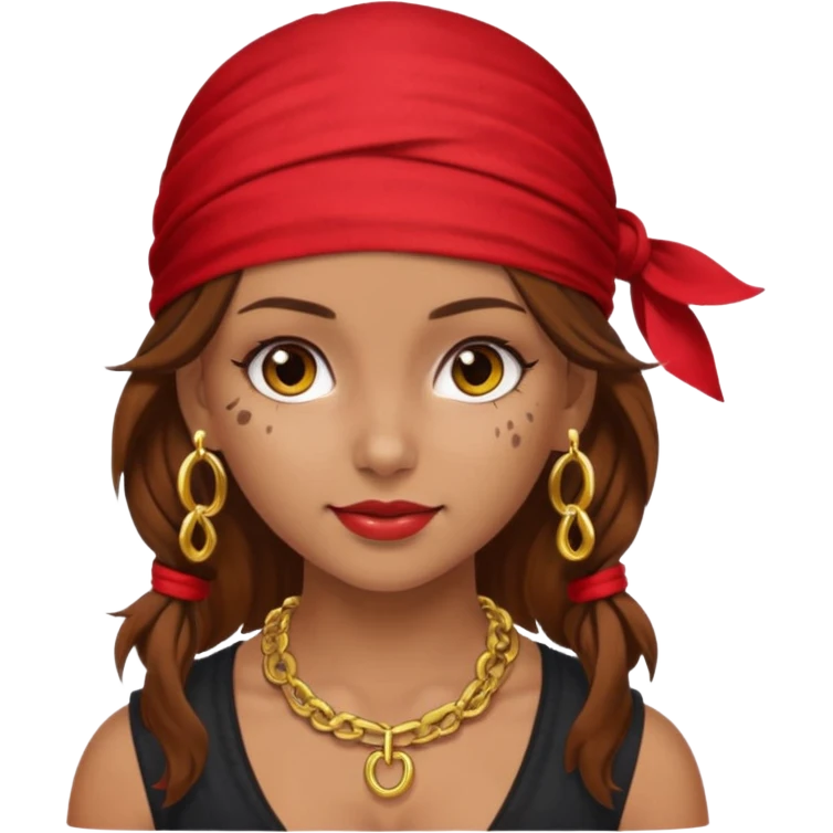 pirate brown busty girl emoji