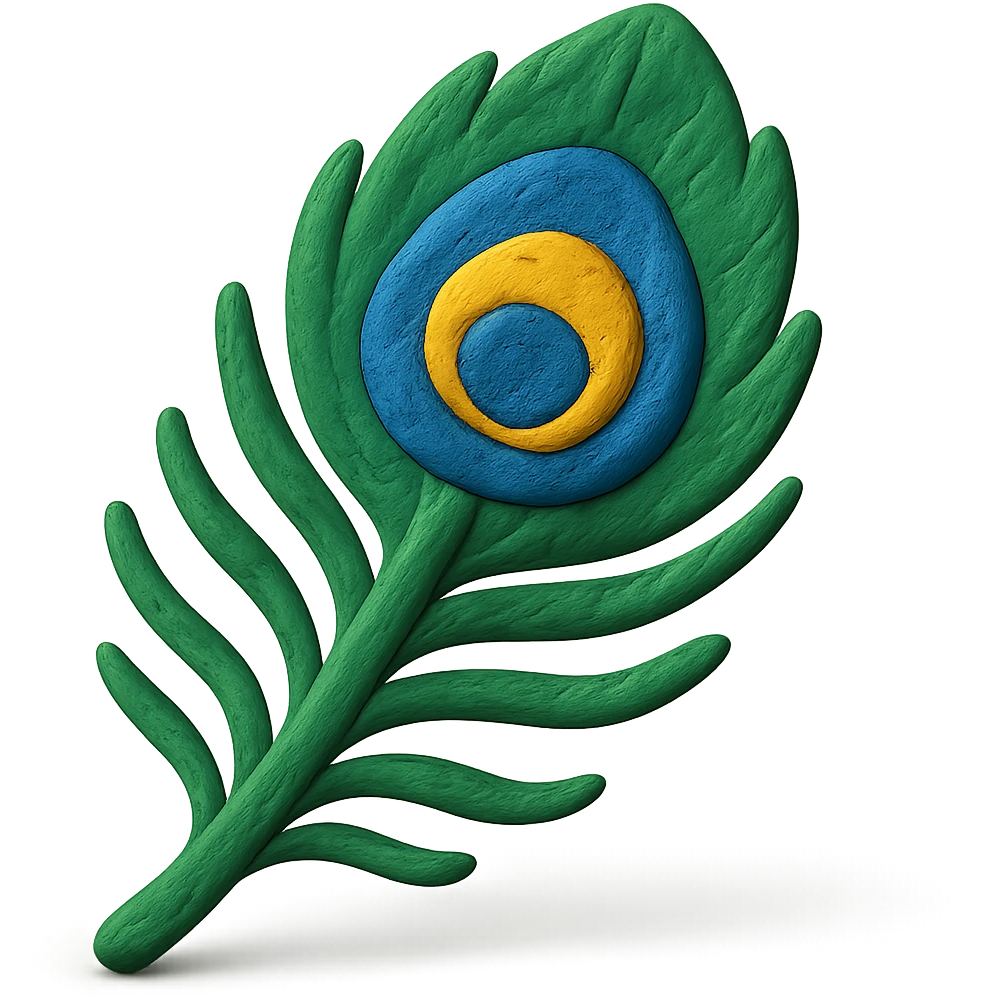 peacock feather in claymation style emoji