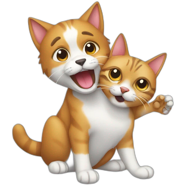 cat slap a dog emoji