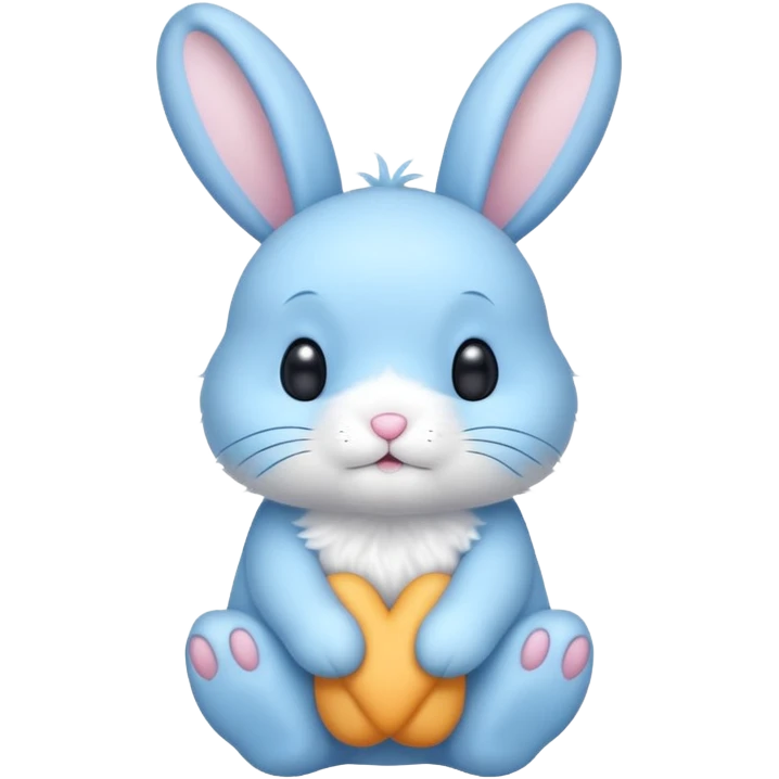 light blue bunny cute emoji