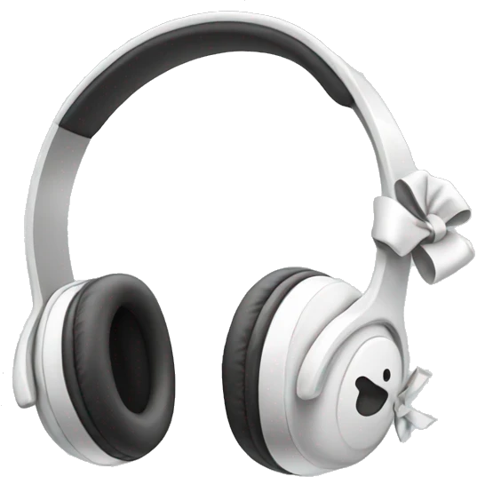 White headphones with bows emoji