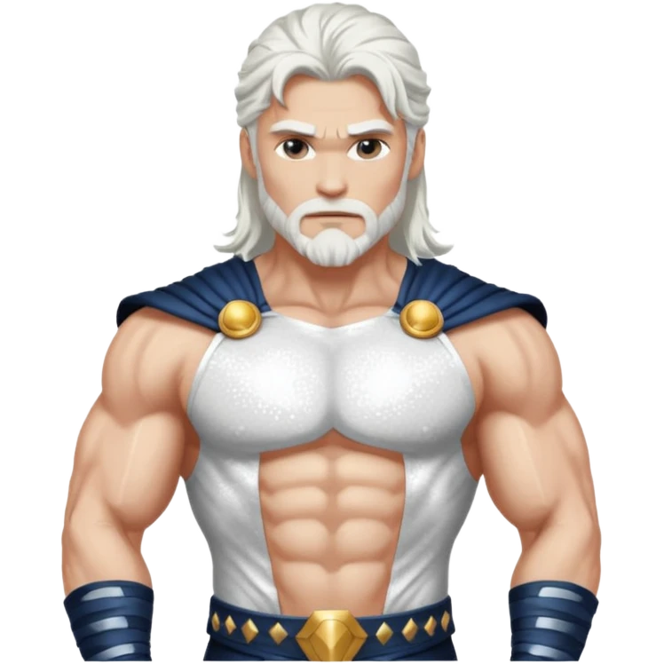 Jupiter, God of Thunder from Gods and Goddesses with long white hair, white sequin outfit emoji