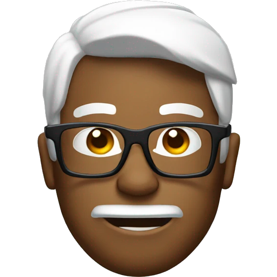 muscles with glasses, white Skin  emoji