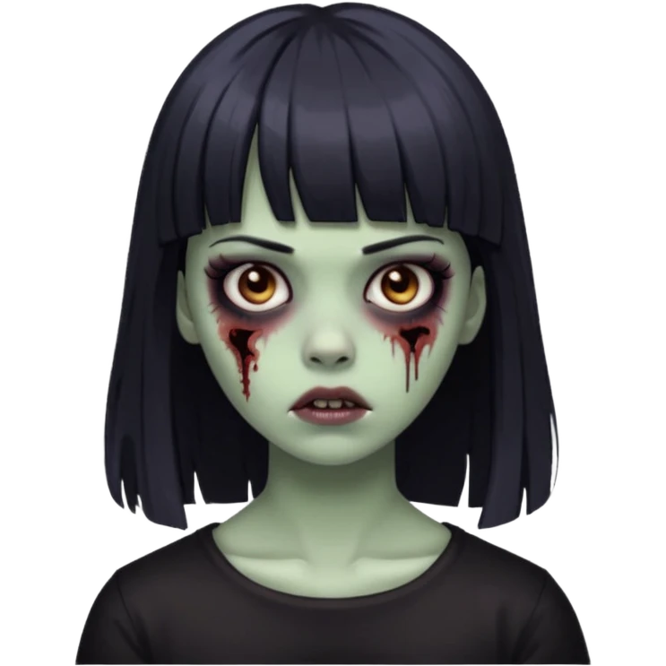 faça uma menina de franja zumbi com delineado  emoji