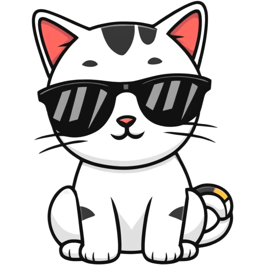 Cat with sunglasses emoji