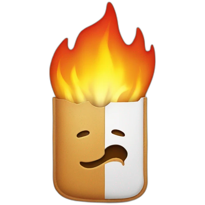 The iphone is on fire. emoji