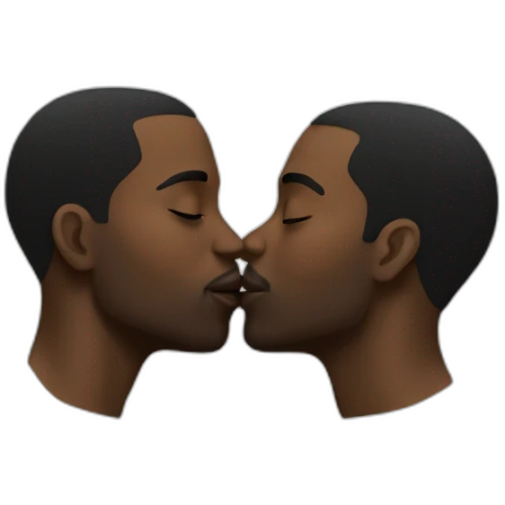 Black men kissing emoji