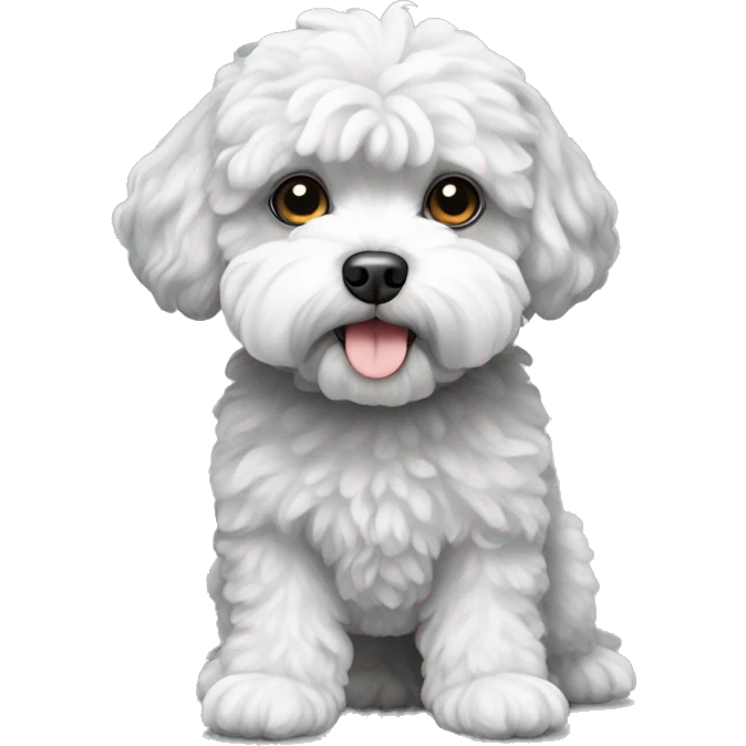 Grey and white maltipoo emoji