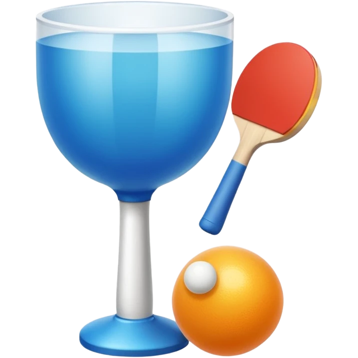 Generami l’emoji di un bicchiere di plastica e una pallina da ping-pong emoji