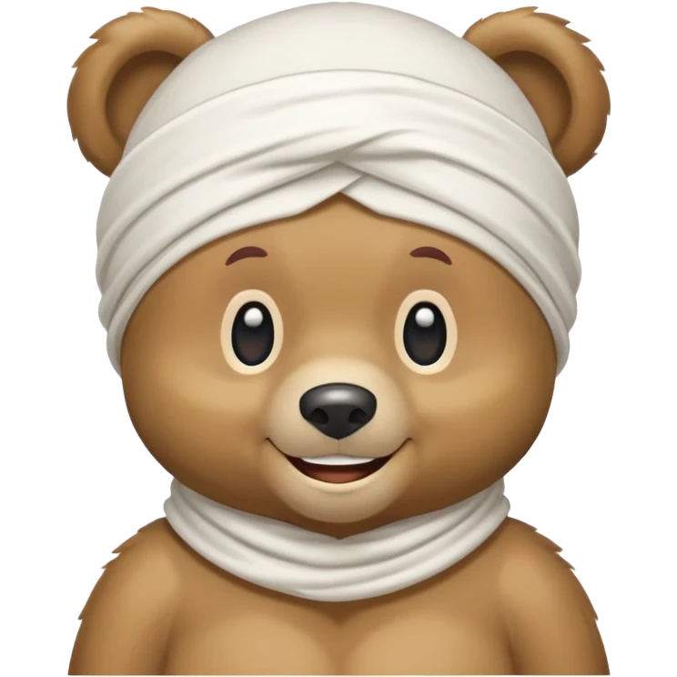 Cartoon bear with a white durag tied around its head emoji