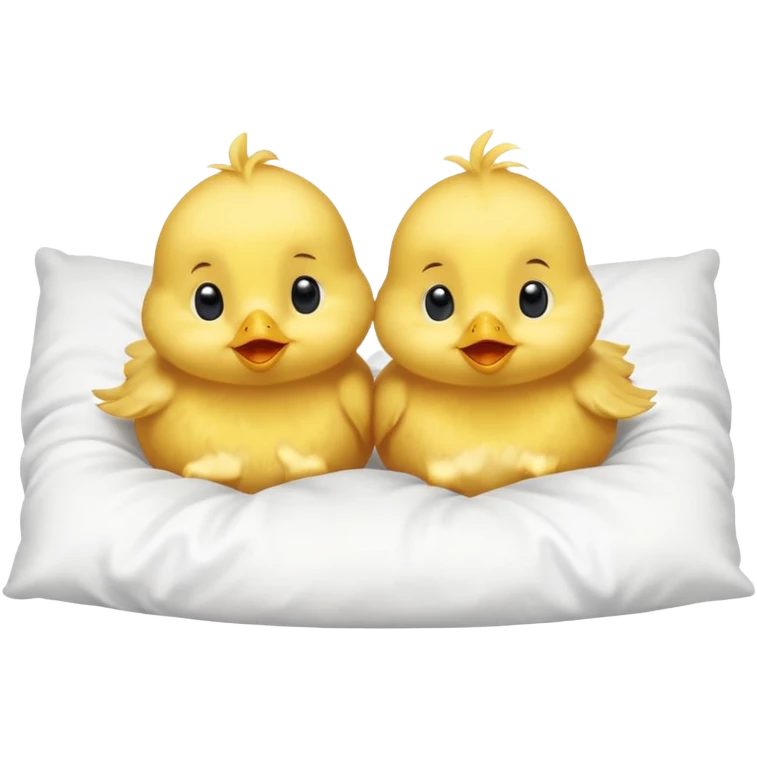 Two baby chicks laying on their back in bed emoji