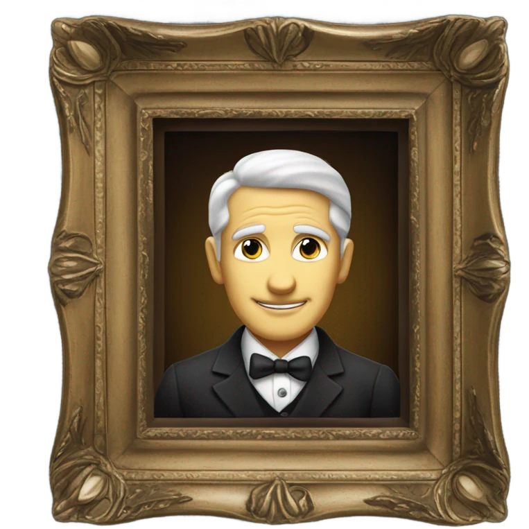 white gentleman in thin antique frame emoji