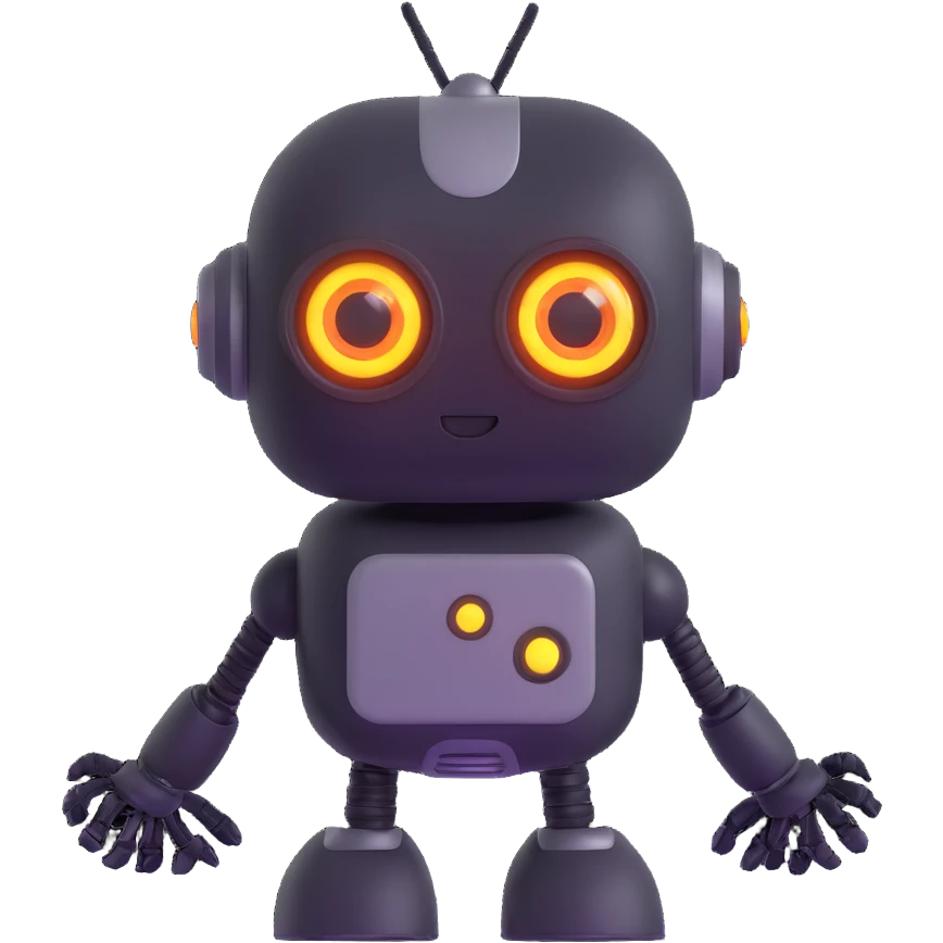 friendly robot assistant with glowing eyes emoji