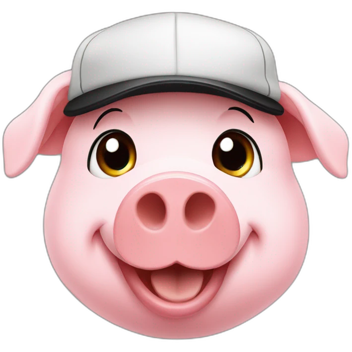 Happy pig with a black cap emoji