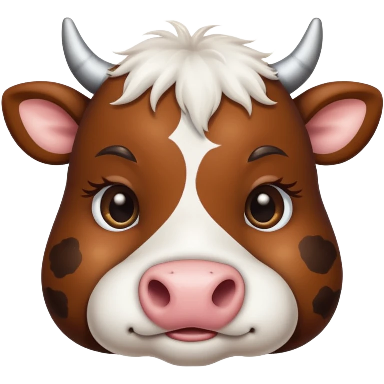 simple cute cow face, animal eyes, not person eyes emoji