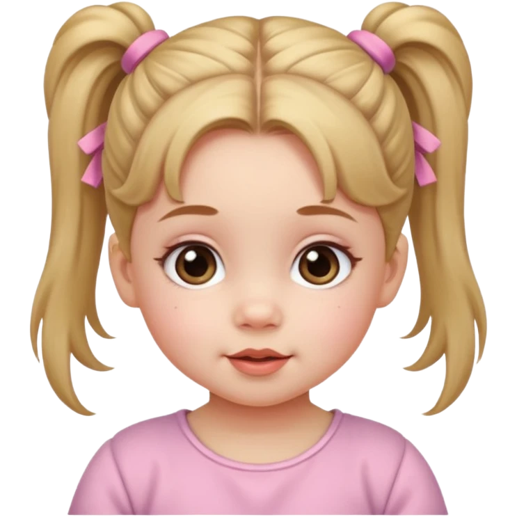 baby girl with ponytails hairstyle  emoji