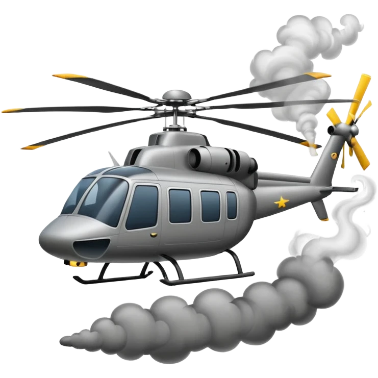  helicopter with smoke emoji