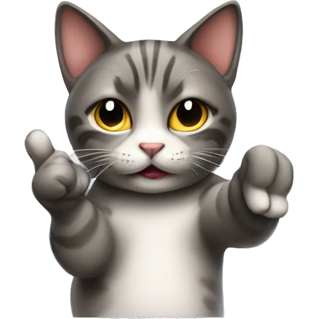 Cat giving you the middle finger emoji