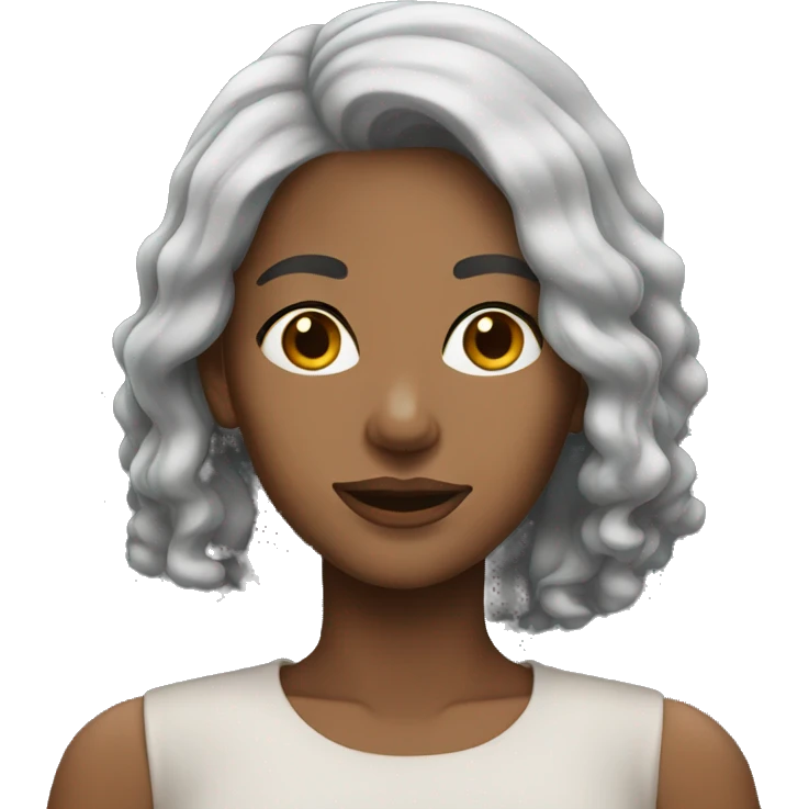 young woman grey hair emoji