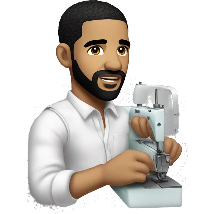 Drake sewing realistic detailed no flaws emoji