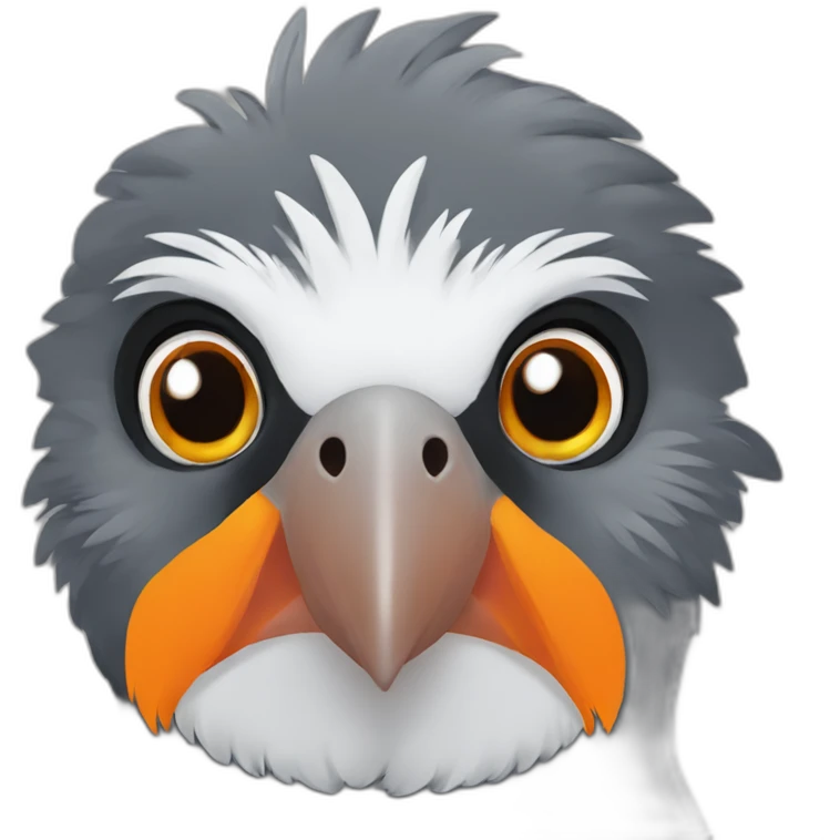 dark grey cockatiel with grey beak and orange cheek emoji