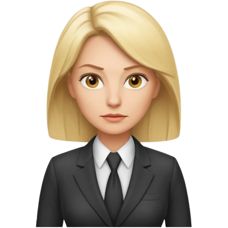 serious blond business woman in her forties in full suit emoji