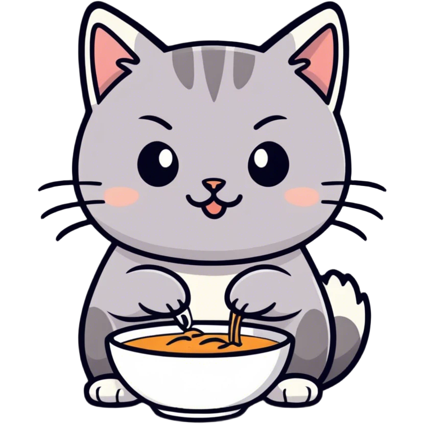 Cat with food emoji