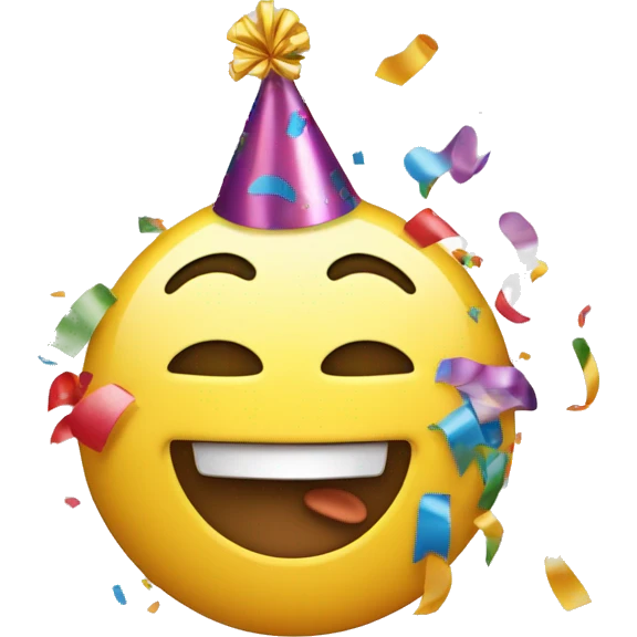 A cheerful, celebratory emoji to represent success and achievements within the community.
Features: A smiling face with confetti or party hat, possibly with raised hands or a thumbs-up gesture.
Emotion: Happiness, excitement, celebration. emoji