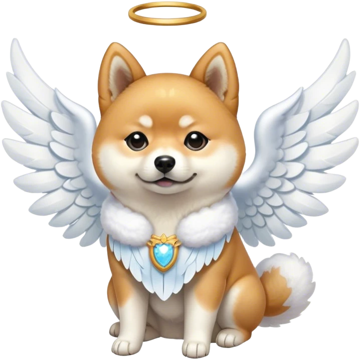 Fat Shiba inu with angel wings  emoji