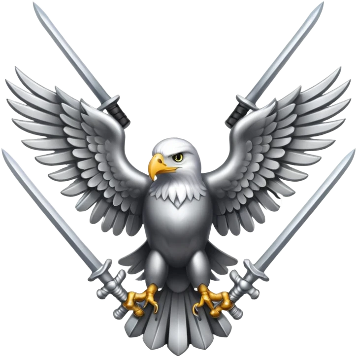 Silver eagle with crossed sabers emoji