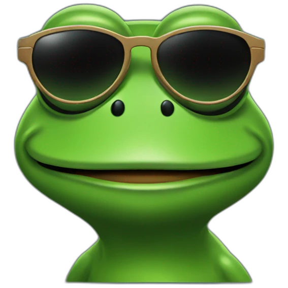 pepe the frog with sunglasses with react native logos emoji