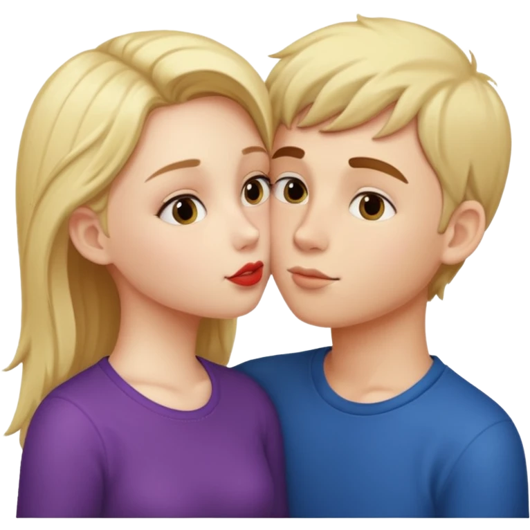 Girl kissing boy emoji