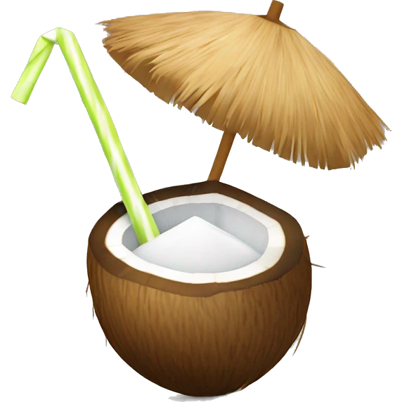 Coconut with a straw  emoji