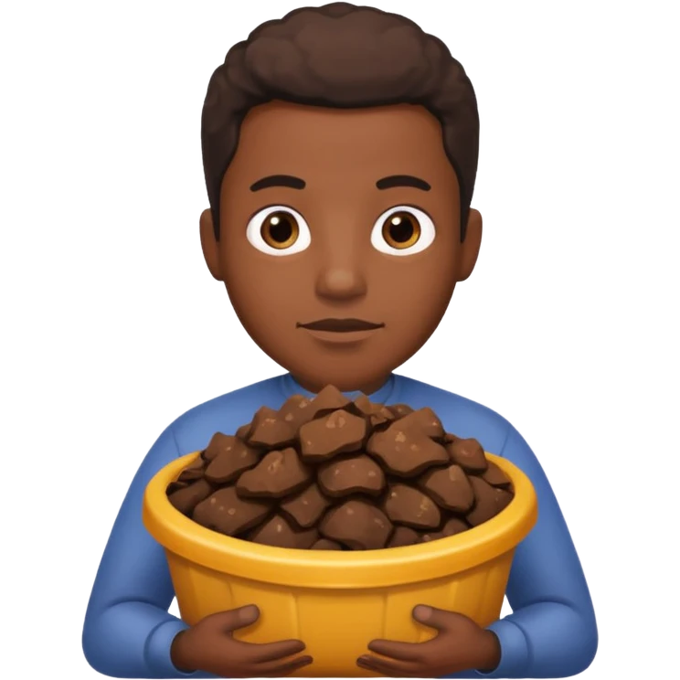 Black guy holding a poop emoji