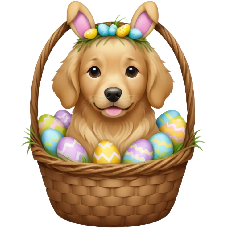 Golden Retriever Easter costume emoji