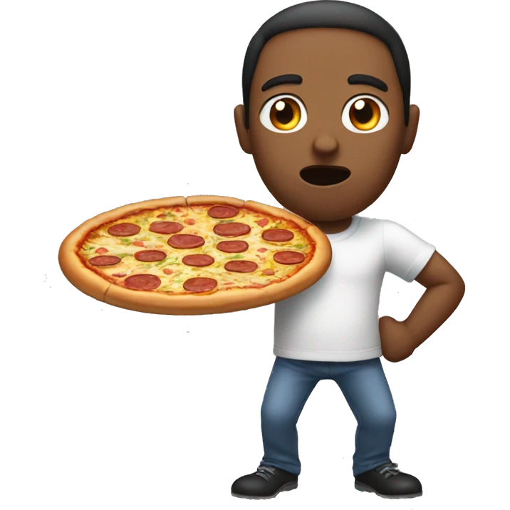 A shock with pizza for hands emoji