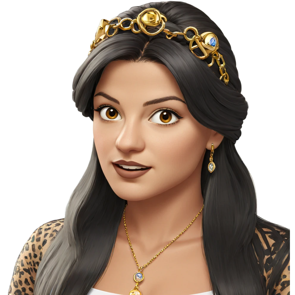 portrait of a girl with jewelry emoji