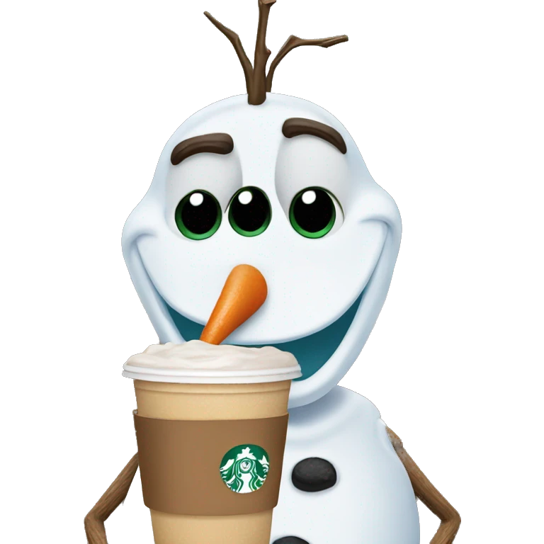 Olaf drinking Starbucks  emoji